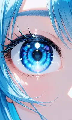 輝く青い瞳