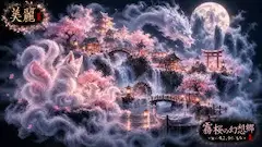 月夜の霧桜に現れる狐と龍の夢