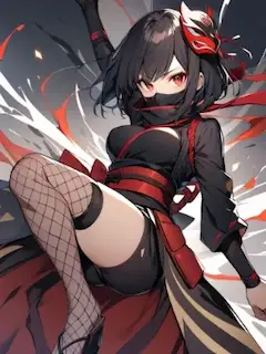 仮面をした美少女忍者