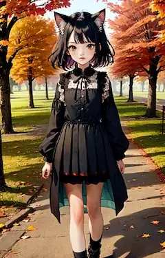 ゴシックファッションで散歩
