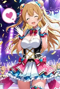 ファンサする金髪美少女のアイドル
