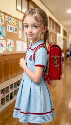 シンプルワンピースの新学期コーデ