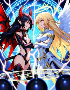 悪魔と天使睨み合い