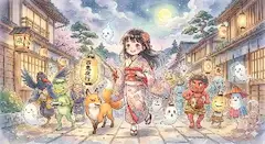 月夜の妖怪行列と少女の冒険。