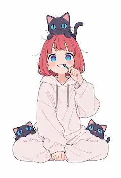 黒猫たちと過ごす朝の歯磨きタイム