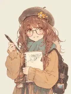 ベレー帽の少女と秋のスケッチ冒険。