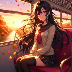 列車の旅に出た、うちの子と夕焼け空＊その1(11枚)