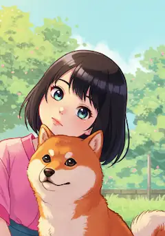 柴と女の子、