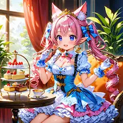 12枚）アフタヌーンティーとケモ耳エルフさん
