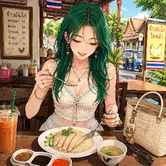 タイでカオマンガイを食べる緑ちゃん🇹🇭