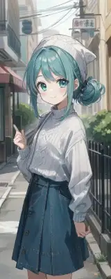 常磐アクア(お題：ニット帽)