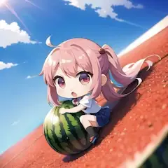 スイカで遊ぶちび子