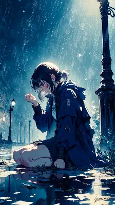 ひとり、雨に降られて／スマホ壁紙アーカイブ