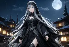 月夜に舞う銀髪の魔女