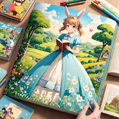 絵本の中のうさぎ姫(絵本の日コーデ)