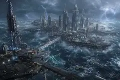 ある並行世界の架空風景１０『惑星ニドラスの海上都市群および海底都市エリア』