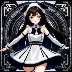 ウサ耳メイドの神秘的な視線