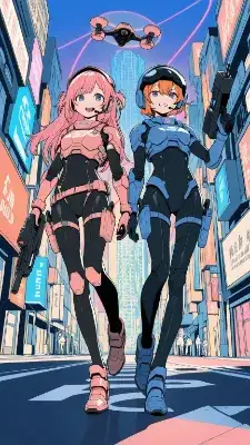 ペアの女性ヒーロー