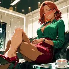 紅髪秘書の甘いオフィスブレイク