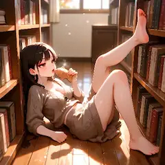 図書館でのくつろぎタイム