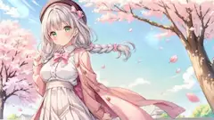 桜舞う春風に揺れる少女の約束