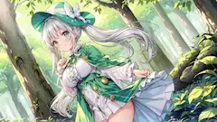 森の秘密を指で囁く銀髪少女