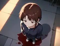 There are always pools of blood under the shadow.