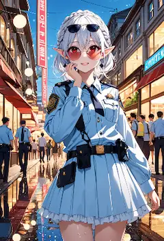 街を駆けるエルフ警官の秘密任務