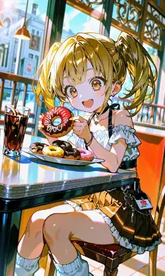 「ドーナツ食べまくるぞ〜」
