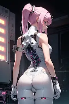 アンドロイド美少女の後ろ姿