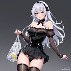 銀髪のレモン誘惑(外でギリデートできそうな少し下品な服)