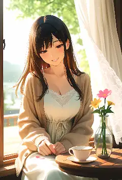 朝の光に微笑む窓辺のひととき