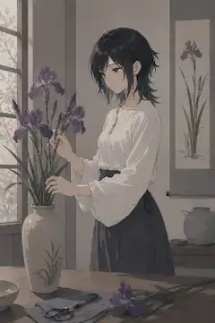 花菖蒲だらけのイラスト