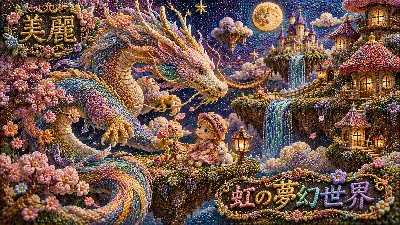 虹の龍と少女の夢幻の出会い