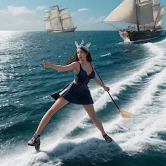 海を駆けるうさ耳少女