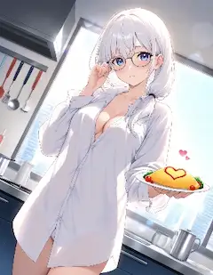 眼鏡美女のハート朝食