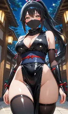 月下の魅惑的な忍者