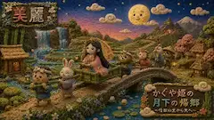 月明かりの橋を渡るかぐや姫の帰郷