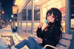 black girl eating candy