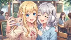 カフェ・ルナで笑顔をシェアする二人