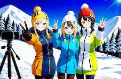 ゲレンデでピース