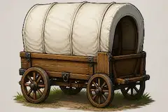 AIの餌を手描きした上で生成した画像　幌馬車の荷台