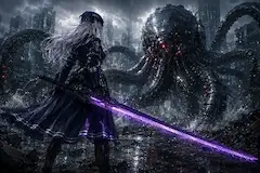 ”膝下スカート”戦闘服や”膝下スカート”アーマーを着た架空爽快アクションゲーの女性ソルジャーキャラ達