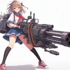 セーラー服JKと機関銃