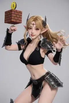 エルフ戦士と1UPの秘宝