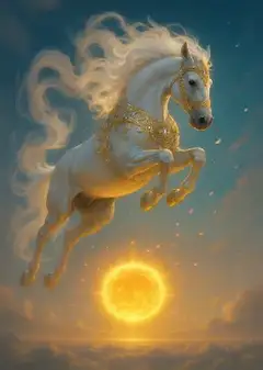 太陽を駆ける黄金の白馬