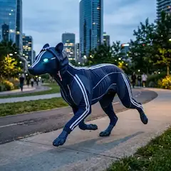 ジョギング中のジャージ犬
