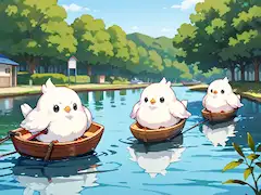 小舟でゆらゆら