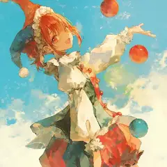 ピエロ少女のジャグリング