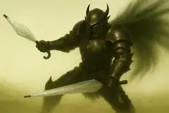 ビニール傘を振り回す暗黒の騎士